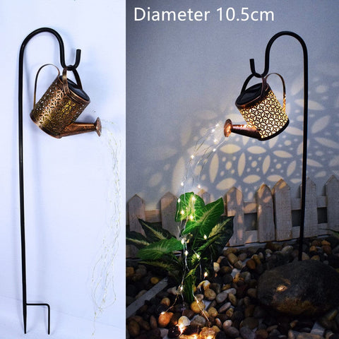 Enchanted Solar Watering Can Garden Art Lamp: Illuminate Your Outdoor Sanctuary with Whimsical Elegance - Artessia