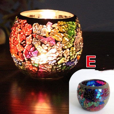 Elegant European Glass Mosaic Candle Holder – Perfect Gift Ornament for Home Decor - Artessia