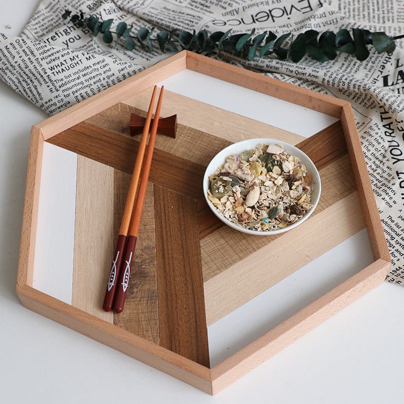 Rustic Wooden Fruit Cake Tray Natural Elegance for Table"