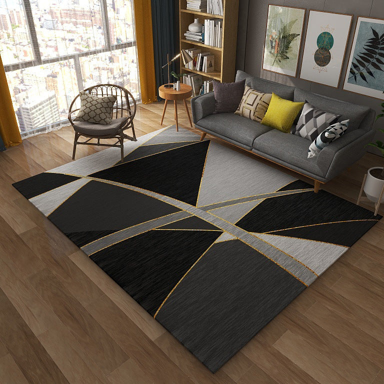 Modern Minimalist Rectangle Living Room Carpet | Contemporary Area Rug for Home Decor