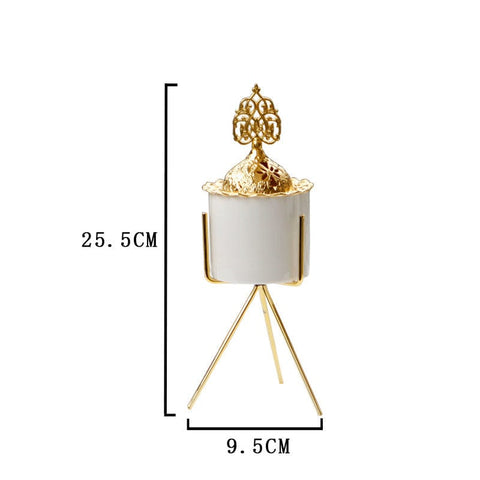 Golden Elegance Modern Luxury Incense Burner - Artessia