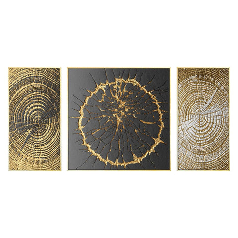 Luxurious Abstract Golden Canvas Wall Art Set for Elegant Interiors - Artessia