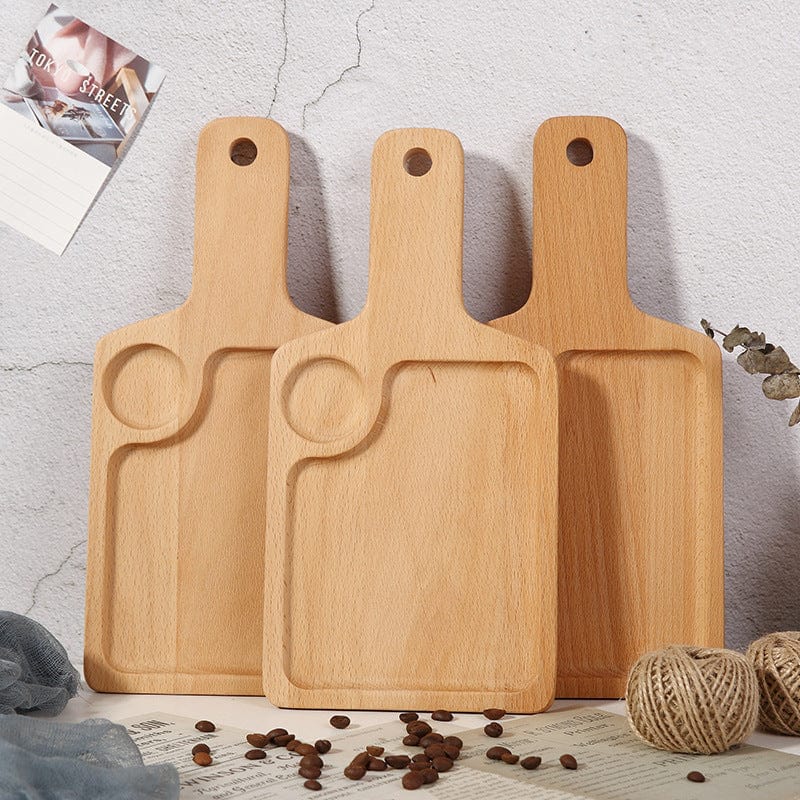 Creative Wooden Handle Tray for Coffee Restaurant - Artessia