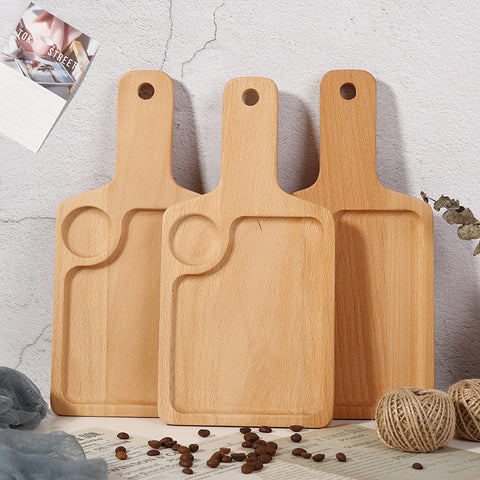 Creative Wooden Handle Tray for Coffee Restaurant