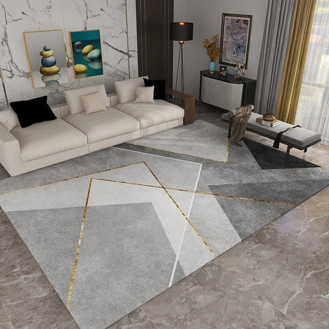 Modern Minimalist Rectangle Living Room Carpet | Contemporary Area Rug for Home Decor