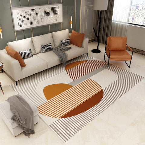 Modern Minimalist Rectangle Living Room Carpet | Contemporary Area Rug for Home Decor