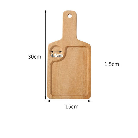 Creative Wooden Handle Tray for Coffee Restaurant - Artessia