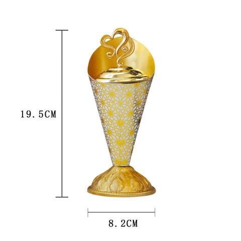 European Style Golden Pattern Light Luxury Metal Incense Burner Desktop