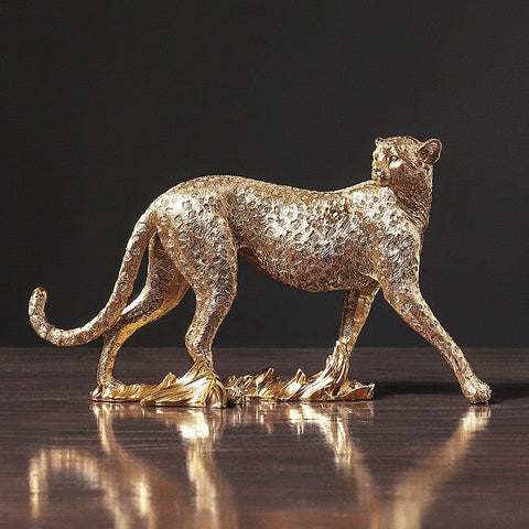 Modern Simple And Creative Golden Leopard Resin Ornaments - Artessia