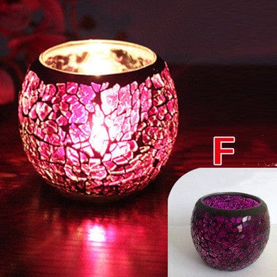 Elegant European Glass Mosaic Candle Holder – Perfect Gift Ornament for Home Decor - Artessia