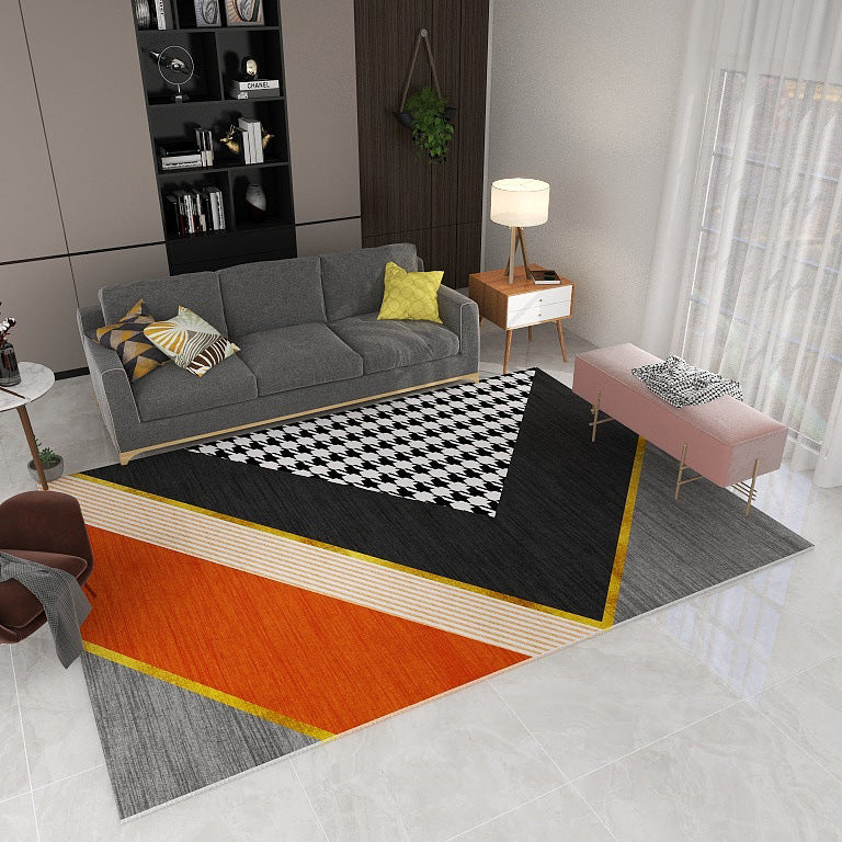 Modern Minimalist Rectangle Living Room Carpet | Contemporary Area Rug for Home Decor