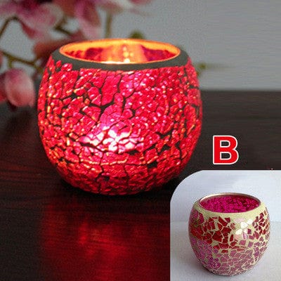 Elegant European Glass Mosaic Candle Holder – Perfect Gift Ornament for Home Decor - Artessia