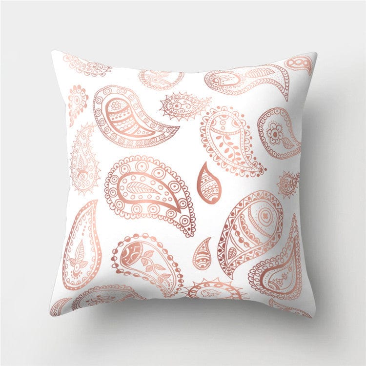 Luxurious Rose Gold Sofa Pillow Covers - Stylish Peach Skin Fabric Cushions - Artessia