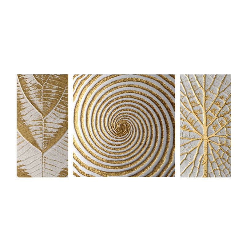 Luxurious Abstract Golden Canvas Wall Art Set for Elegant Interiors - Artessia