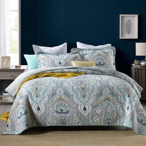 Bedspread Pure Cotton Summer Cooling Duvet Airable Cover Bed Three-piece Set - Artessia