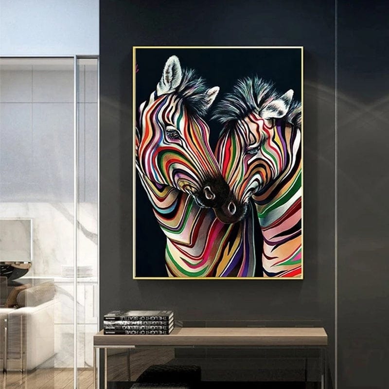 Modern Abstract Zebra Canvas Painting Wall Art Poster - Artessia