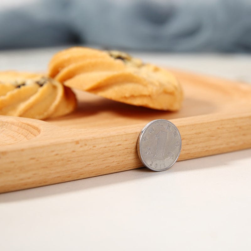 Creative Wooden Handle Tray for Coffee Restaurant