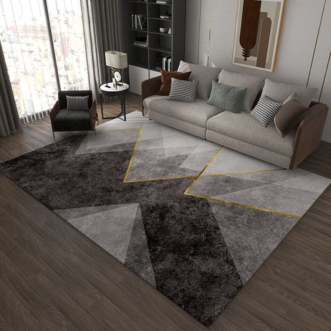 Modern Minimalist Rectangle Living Room Carpet | Contemporary Area Rug for Home Decor