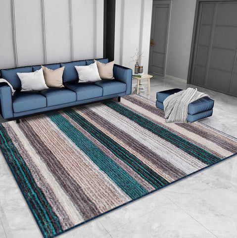 Modern Geometric Navy & Gold Carpet - Luxurious Design for Stylish Interiors