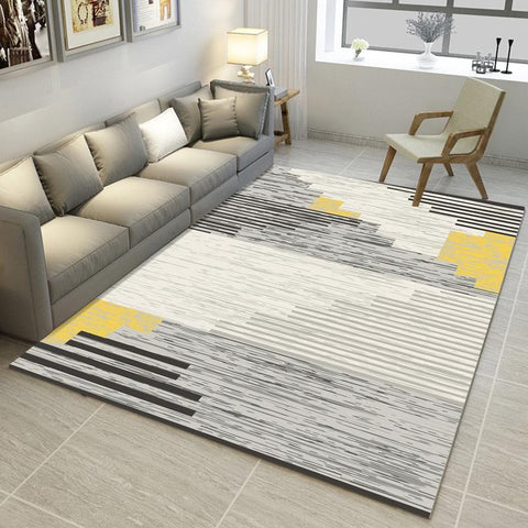 Modern Minimalist Rectangle Living Room Carpet | Contemporary Area Rug for Home Decor