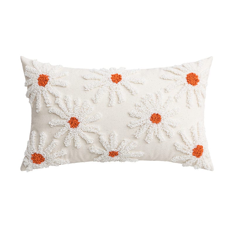 Scandinavian Floral Tufted Tassel Pillowcases - Artessia