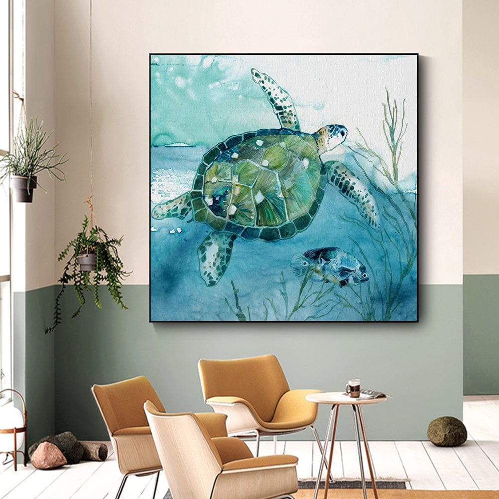 Serene Turtle Canvas Wall Art