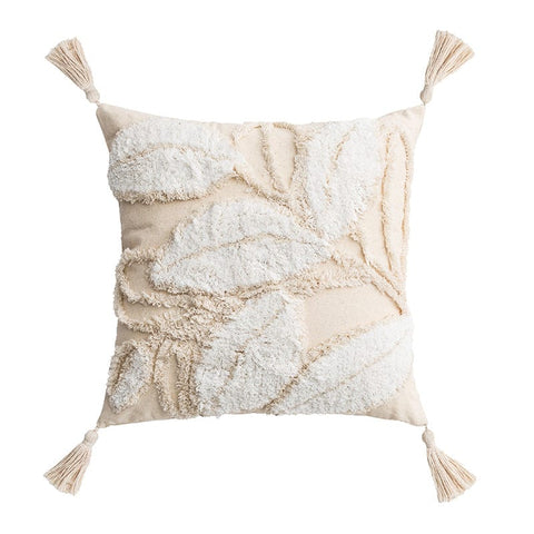 Scandinavian Floral Tufted Tassel Pillowcases - Artessia