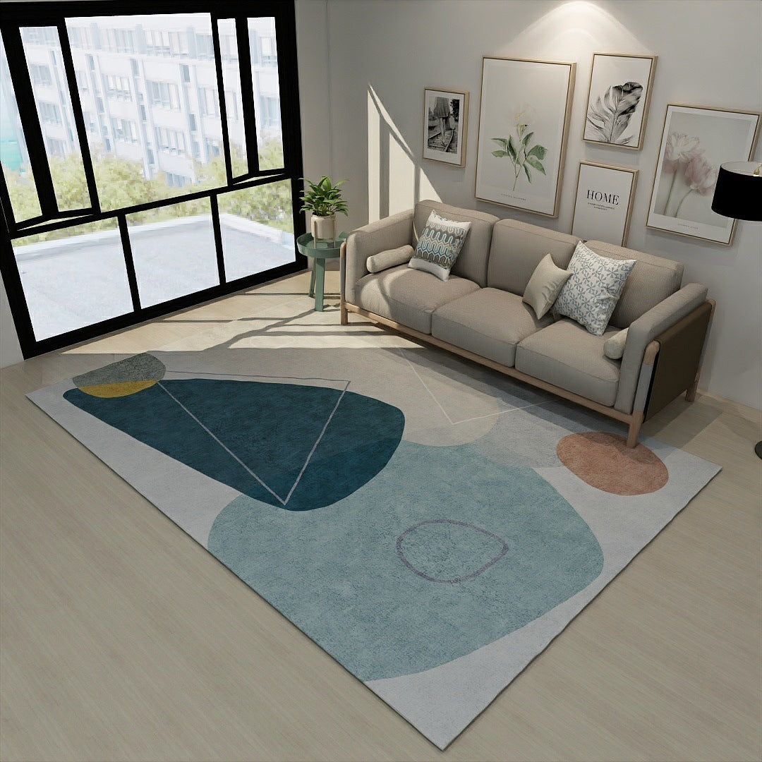 Modern Minimalist Rectangle Living Room Carpet | Contemporary Area Rug for Home Decor