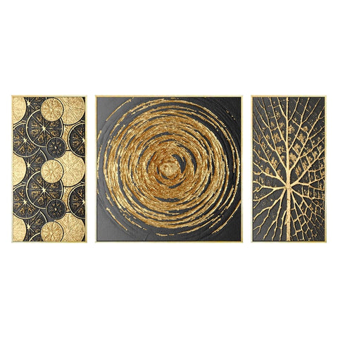 Luxurious Abstract Golden Canvas Wall Art Set for Elegant Interiors - Artessia