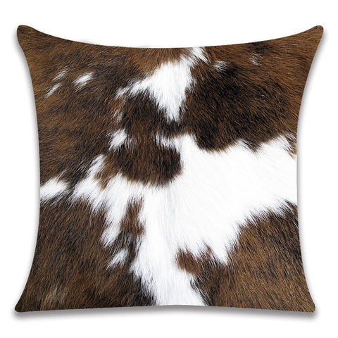 Whimsical Cow Pattern Linen Pillowcase