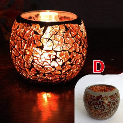 Elegant European Glass Mosaic Candle Holder – Perfect Gift Ornament for Home Decor - Artessia