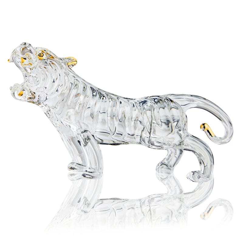 Handmade Lucky Crystal Tiger Statue Desktop Ornament - Artessia