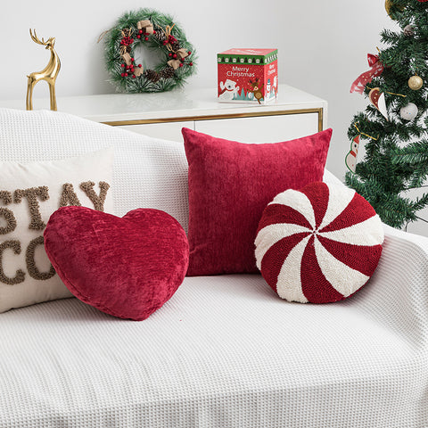 Velvet Embroidered Christmas Pillow Set – Candy & Candy Cane Designs