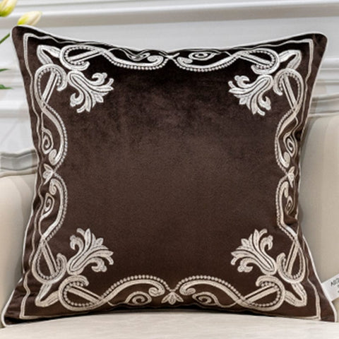 Arabian Charm Cushion Cover - Luxurious Embroidered Pillow Case - Artessia