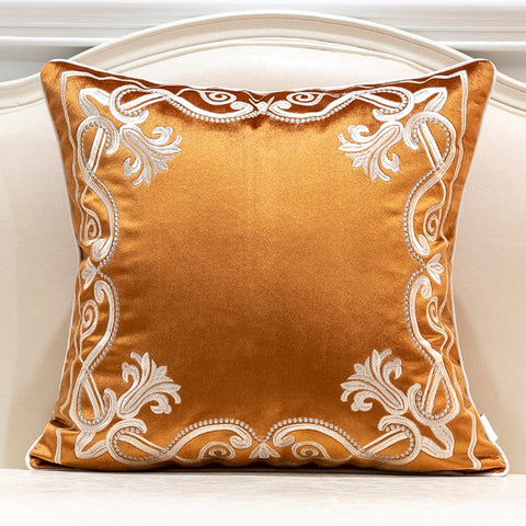 Arabian Charm Cushion Cover - Luxurious Embroidered Pillow Case